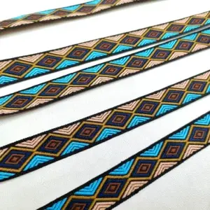 jacquardborte-blau-beige-ocker-ethno-muster-rauten-pfeilspitzen-geometrisch-symmetrisch-naehzubehoer-baender-meterware