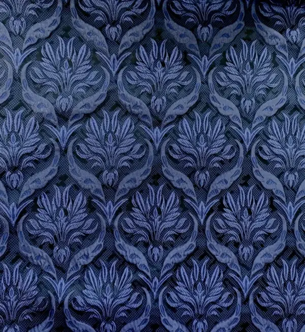 Jacquard-Stoff mit Ornamentmuster blau – Bild 2