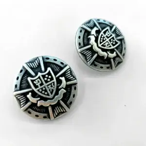 zierknopf-metall-altsilber-25mm-wappen-schild-relief-trachten-knopf-kostuem-handarbeiten-accessoires