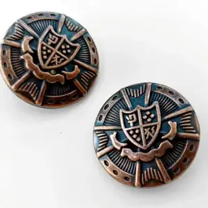 zierknopf-metall-bronze-25mm-wappen-schild-relief-trachten-knopf-kostuem-handarbeiten-accessoires