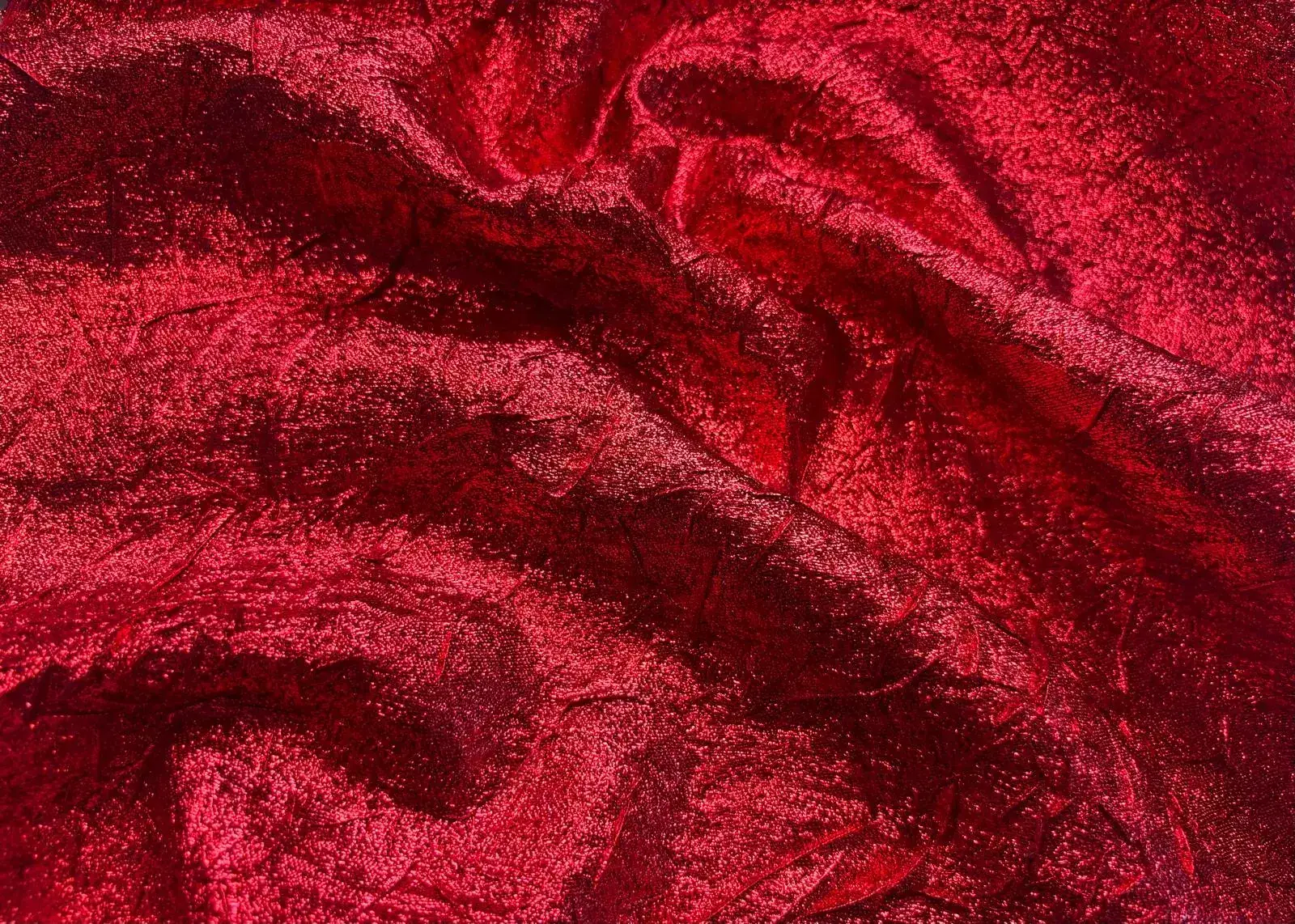Crash metallic Stoff uni rot